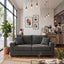 LLappuil 69" Loveseat Sofa, Upholstered Couch with 2 Throw Pillows for Living Room, Linen Dark Gray