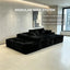 LLappuil 131" Sectional Sofa, U Shaped Sectional Couch with Chaise, Boneless Corduroy Sofa Couch for Living Room Black