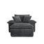 LLappuil 50" Accent Chair with Ottoman, Oversized Living Room Chair, Corduroy Deep Seat Reading Single Sofa Chair, No Need Assemble