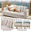 LLappuil Pull Out Sofa Bed Queen Size, 68" Loveseat Sofa with Bluetooth Speakers, USB Ports, Side Pockets, Corduroy Sofa Couch Convertible Sofa Bed for Living Room Beige