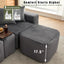 LLappuil Modular Sectional Sofa, 138" Oversized Sectional Couch Wiht USB & Wireless Charge, 6 Seat Corduroy Sofa Couch with Coffee Table Board for Living Room Gray