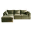 LLappuil 97" Sectional Sofa, L Shaped Sectional Couch with Ottoman, Linen Boneless Cloud Couch for Living Room