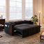 LLappuil Loveseat Sofa, Pull Out Sofa Bed Queen Size, Corduroy Sofa Couch with 360° Swivel Tabletop, USB Charging Port, Cup Holder for Living Room Black