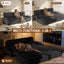 LLappuil 95" Pull Out Sofa Bed Queen Size, Oversized Corduroy Loveseat Sofa Couch Convertible Sofa Bed for Living Room Gray