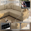 LLappuil Sectional Sofa, Pull Out Sofa Bed King Size, 5 Seat Chenille Sofa Couch Convertible Sleeper Sofa Bed for Living Room Camel