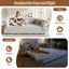 LLappuil 98" Pull Out Sofa Bed King Size, Oversized Chesterfield Velvet Sofa with Flower Tufting, Loveseat Sofa Couch Convertible Sofa Bed for Living Room Gray