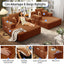 LLappuil 2 Piece Chaise Lounge Chair Indoor, Corduroy Boneless Sofa Bed, Deep Seat Sleeper Couch Reading Chairs, Cloud Sofas Couches for Living Room, No Assembly Required Orange