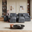LLappuil 141" Sectional Sofa, Oversized Modular Sectional Couch with Power Electric Recliner, Cloud Sofa Couch with Center Console, USB Charging Ports, Small Tabletop for Living Room