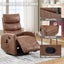 LLappuil Recliner Chair, 360° Swivel Massage Recliner Chair with Heat, Nursery Glider Rocker Faux Leather Recliner Chair for Living Room Beige