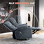 LLappuil Recliner Chair, 360° Swivel Massage Recliner Chair with Heat, Nursery Glider Rocker Manual Recliner Chair with Side Pocket, 2 Cup Holders, USB Charge Port for Living Room, Bedroom Blue