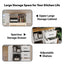 LLappuil 67" Kitchen Pantry, Kitchen Pantry Storage Cabinet with LED Light & Outlet, Kitchen Hutch with 6 Hooks, Drawer, Adjustable Shelves White