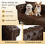 LLappuil Sectional Sofa, 100" x 100" Chesterfield Sofa with Rolled Arms and Nailhead, 5 Seat Faux Leather Tufted Couch for Living Room Brown