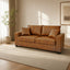 LLappuil 69" Loveseat Sofa, Upholstered Couch with 2 Throw Pillows for Living Room, Foil Fabric Brown