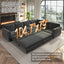 LLappuil Sectional Sofa with Pull Out Sofa Bed, Oversized Chenille Sofa Couch Convertible Sleeper Sofa Bed for Living Room Apartment