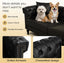 LLappuil Sectional Sofa, 100" x 100" Chesterfield Sofa with Rolled Arms and Nailhead, 5 Seat Faux Leather Tufted Couch for Living Room Black