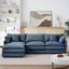 LLappuil Modular Sectional Sofa, Sectional Couch with Movable Ottoman, Chenille 4 Seat Cloud Sofa Couch for Living Room Blue