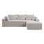 LLappuil 106" Sectional Sofa, Modular Sectional Couch with Left Chaise, Deep Seat Corduroy Cloud Sofa for Living Room
