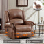 LLappuil Recliner Chair, 360° Swivel Massage Recliner Chair with Heat, Nursery Glider Rocker Manual Recliner Chair with Side Pockets for Living Room, Bedroom Light Brown