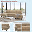 LLappuil Sectional Sofa, 104" Sectional Couch with Dual Chaise, Upholstered Sofa Couch for Living Room Camel