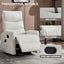 LLappuil Recliner Chair, 360° Swivel Massage Recliner Chair with Heat, Nursery Glider Rocker Faux Leather Recliner Chair for Living Room Beige