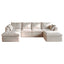 LLappuil 122" Sectional Sofa, U Shaped Sectional Couch with Double Ottoman, Linen Boneless Cloud Couch for Living Room