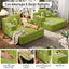 LLappuil 2 Piece Chaise Lounge Chair Indoor, Corduroy Boneless Sofa Bed, Deep Seat Sleeper Couch Reading Chairs, Cloud Sofas Couches for Living Room, No Assembly Required Olive