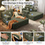 LLappuil 2 Piece Chaise Lounge Chair Indoor, Corduroy Boneless Sofa Bed, Deep Seat Sleeper Couch Reading Chairs, Cloud Sofas Couches for Living Room, No Assembly Required Green