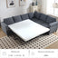 LLappuil Sectional Sofa, Pull Out Sofa Bed Queen Size, 6 Seat Sofa Couch Convertible Sleeper Sofa Bed for Living Room Gray