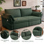 LLappuil Pull Out Sofa Bed Queen Size, 85" Loveseat Sofa with Movable Ottoman, USB Charging Port, Corduroy Sofa Couch Convertible Sofa Bed for Living Room Green