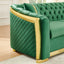 LLappuil Sectional Sofa, 106" Chesterfield Sofa with Curved Arm Button Tufted, Velvet Cloud Sofa Couch for Living Room Green
