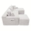 LLappuil Sectional Sofa, 106" U Shaped Modular Sectional Couch with Left Chaise, Cloud Courduroy Sofa Couch with Movable Ottoman for Living Room White