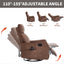 LLappuil Recliner Chair, 360° Swivel Massage Recliner Chair with Heat, Nursery Glider Rocker Recliner Chair for Living Room, Bedroom, Faux Leather Brown