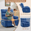 LLappuil Recliner Chair, 360° Swivel Recliner Chair, Nursery Glider Rocker Recliner Chair, Single Reading Chair with Side Pockets for Living Room, Bedroom Blue