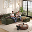 LLappuil 108" Sectional Sofa, Oversized Sectional Couch with Pull Out Sofa Bed, Chenille Sofa Couch Convertible Sofa Bed with Recliner Chair, Small Tabletop, Storage Chaise for Living Room