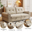 LLappuil 77" Pull Out Sofa Bed Queen Size, Loveseat Sofa Convertible Sofa Bed with USB Port Cupholders, Chenille Sofa Couch for Living Room Beige