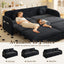 LLappuil Pull Out Sofa Bed King Size, Loveseat Sofa Covertible Sofa Bed, Chenille Sofa Couch with USB Port, Side Pocket for Living Room Black
