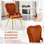 LLappuil Dining Chair Set of 2, 2 Piece Upholstered Accent Chairs for Dining Room, Living Room Orange