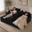 LLappuil 95" Sectional Sofa, Modular Sectional Couch with Left Chaise, Cup Holders, Side Pocket, Corduroy Boneless Sofa Couch for Living Room