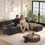 LLappuil 108" Sectional Sofa, Oversized Sectional Couch with Pull Out Sofa Bed, Chenille Sofa Couch Convertible Sofa Bed with Recliner Chair, Small Tabletop, Storage Chaise for Living Room