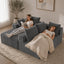 LLappuil 95" Sectional Sofa, Modular Sectional Couch with Left Chaise, Cup Holders, Side Pocket, Corduroy Boneless Sofa Couch for Living Room