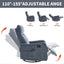 LLappuil Recliner Chair, 360° Swivel Massage Recliner Chair with Heat, Nursery Glider Rocker Recliner Chair for Living Room, Bedroom, Chenille Blue