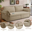 LLappuil Pull Out Sofa Bed Queen Size, 85" Loveseat Sofa with Movable Ottoman, USB Charging Port, Corduroy Sofa Couch Convertible Sofa Bed for Living Room Camel