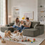 LLappuil 130" Sectional Sofa, U Shaped Modular Sectioanl Couch with Chaise, Boneless Corduroy Sofa Couch for Living Room, No Assembly Compression Sofa Taupe