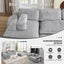 LLappuil Sectional Sofa, Oversized 138" Sectional Couch Convertible Sofa Bed, 6 Seat Corduroy Sofa Couch with Side Pocket for Living Room, No Assembly Gray