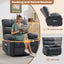LLappuil Recliner Chair, 360° Swivel Recliner Chair, Nursery Glider Rocker Recliner Chair, Single Reading Chair with Side Pockets for Living Room, Bedroom Gray