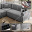 LLappuil Sectional Sofa, Pull Out Sofa Bed King Size, 5 Seat Chenille Sofa Couch Convertible Sleeper Sofa Bed for Living Room Light Gray