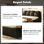 LLappuil Upholstered Platform Bed King Size, Oversized Wood Bed Frame with Padded Backrest Black