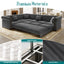LLappuil 115" Sectional Sofa, Oversized Sectional Couch with Pull Out Sofa Bed King Size, Velvet Button Tufted Chesterfield Sofa Couch with Trim Rolled Arms for Living Room Gray