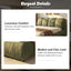 LLappuil Upholstered Platform Bed Queen Size, Oversized Wood Bed Frame with Padded Backrest Green