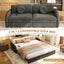 LLappuil Queen Size Pull Out Sofa Bed, Compact Loveseat Sofa Covertible Sofa Bed with USB Port, Side Pocket , Chenille Sofa Couch for Living Room Gray